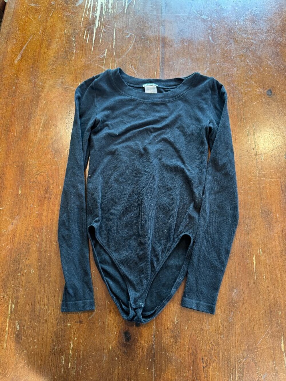 Wolford Black Long Sleeve Bodysuit Size XS Stretch Snap Closure